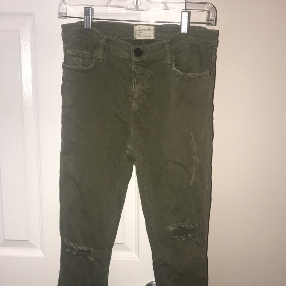 Olive Green Current Elliott Stretchy Jeans! Gem